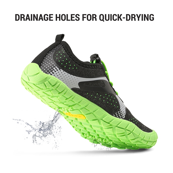 Kids Water Shoes - BLACK NEON GREEN - 4